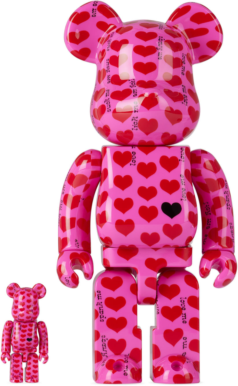 Pink Hide with Spread Beaver 100％ & 400％ Bearbrick Set