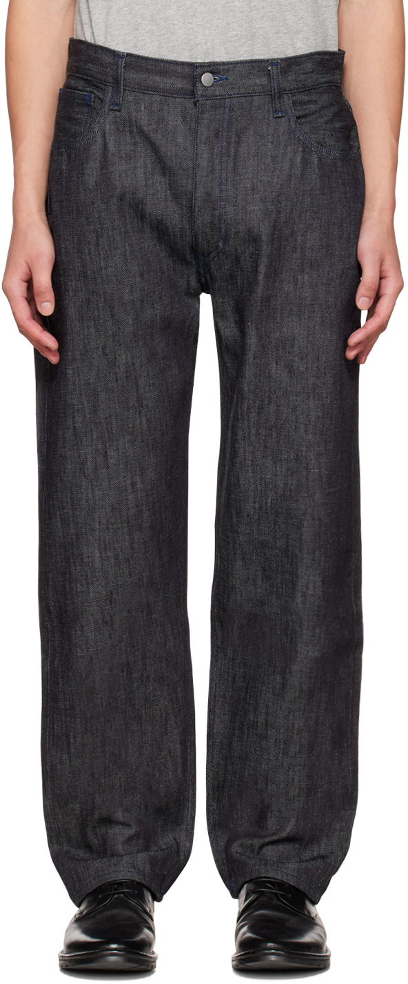 Jean ample noir à glissières Ssense Homme Vêtements Pantalons & Jeans Jeans Baggy & Large 