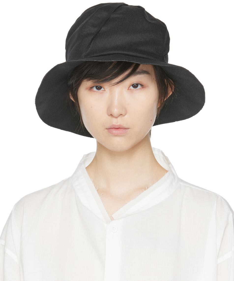 Y's Black Twisted Cloche Hat