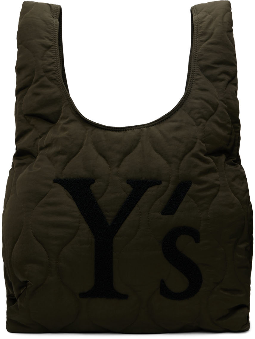 Y's Khaki Embroidery Quilt Tote