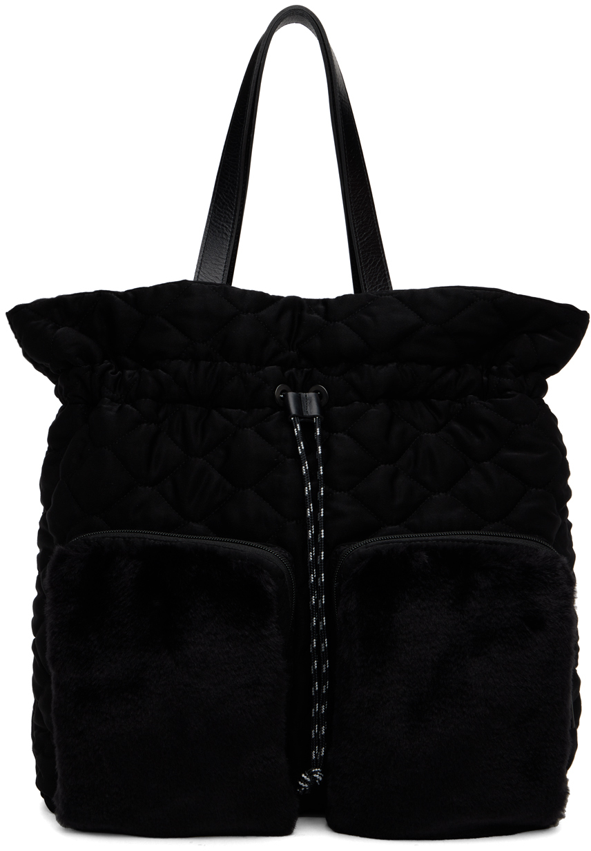 Y's Black Quilted Tote