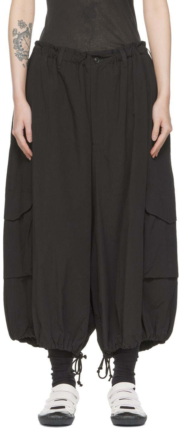 Y's Black Ballooned Strap Trousers