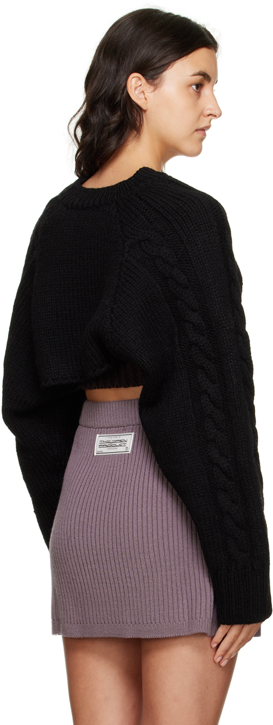 Theopen Product Black Open Front Cardigan In Black