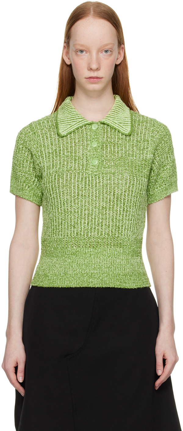 Theopen Product Green Glitter Polo