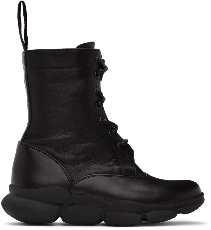Y's Black Nume Ankle Boots