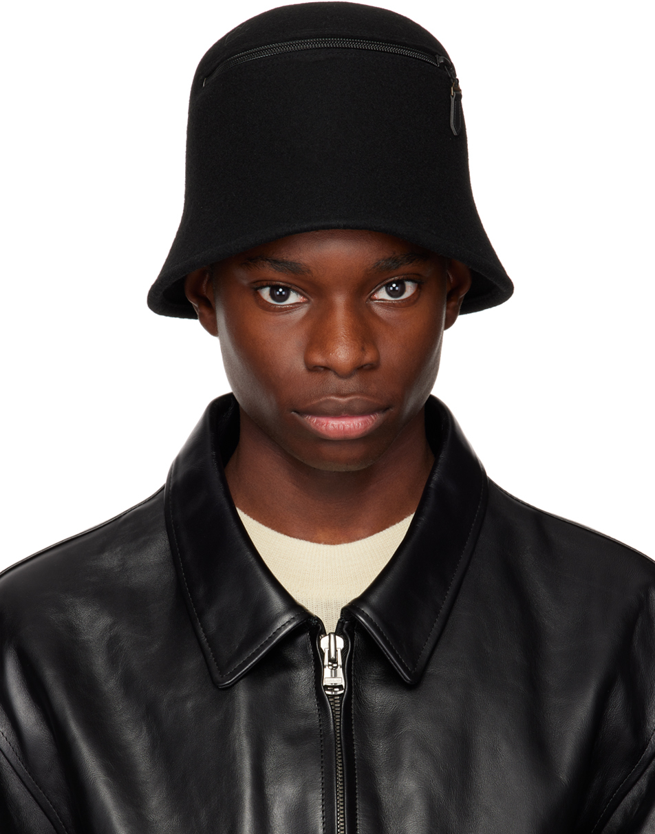 SSENSE Men Accessories Headwear Hats SSENSE Exclusive Black Faux-Fur Bucket Hat 
