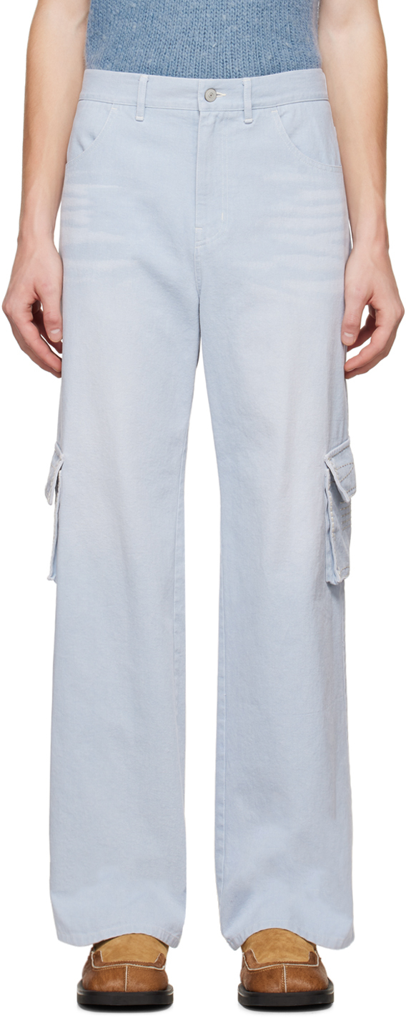 SSENSE Exclusive Blue Western Denim Cargo Pants