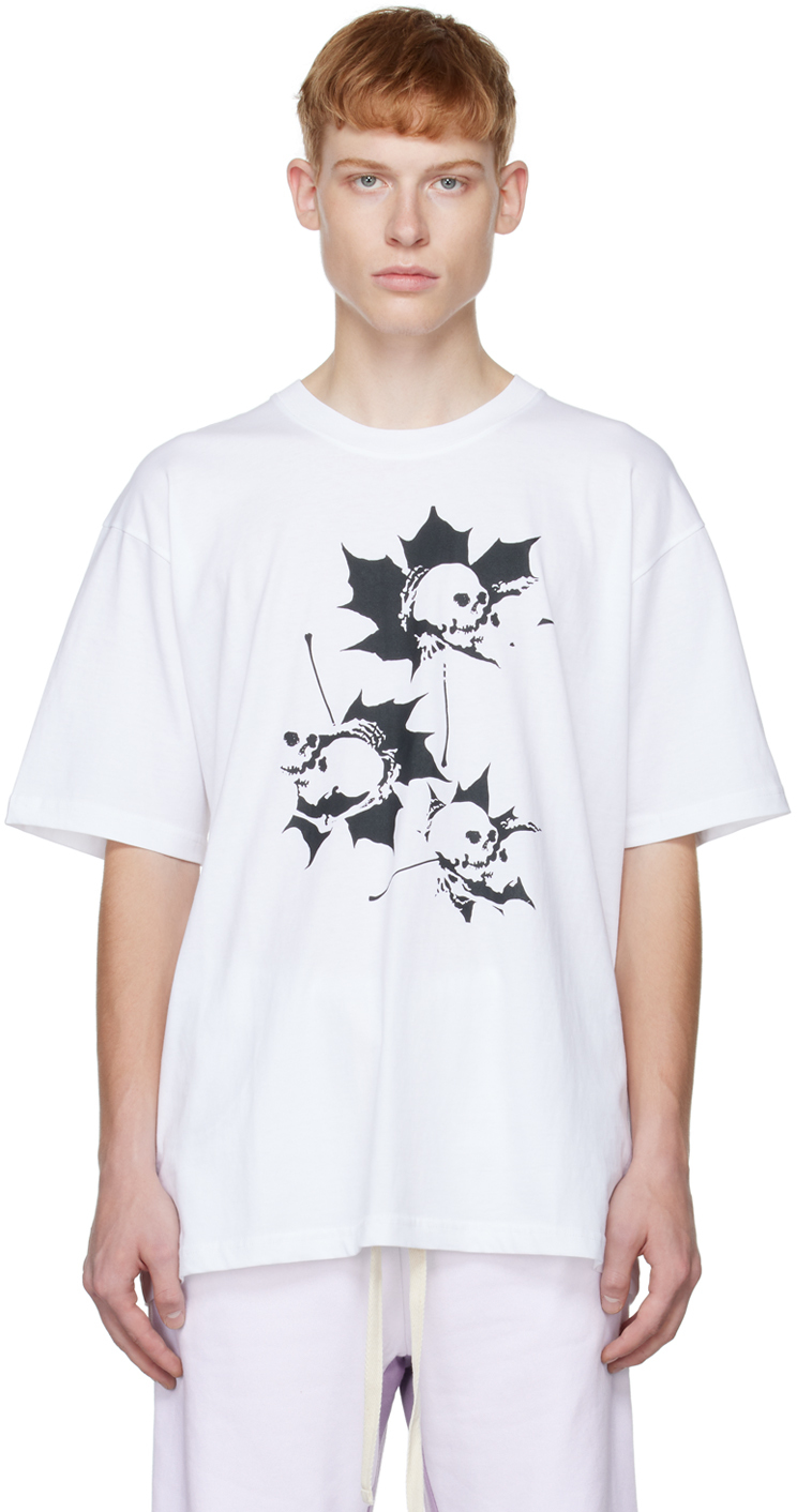 SSENSE Canada Exclusive White Skull Leaf T-Shirt by TheOpen Product on Sale