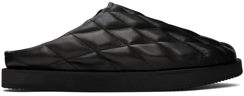 Y's Black Quilted Slippers