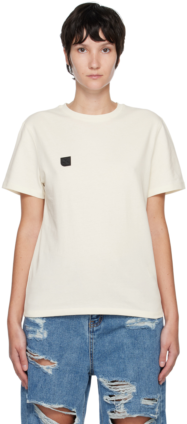 Rubber logo patch T-shirt in white