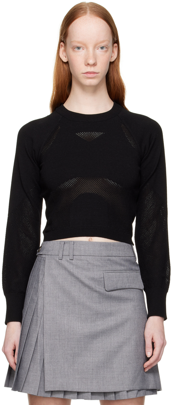 Black Perforated Sport Top