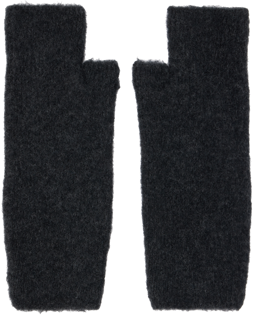 Gray Merino Wool Fingerless Gloves Ssense Uomo Accessori Guanti 