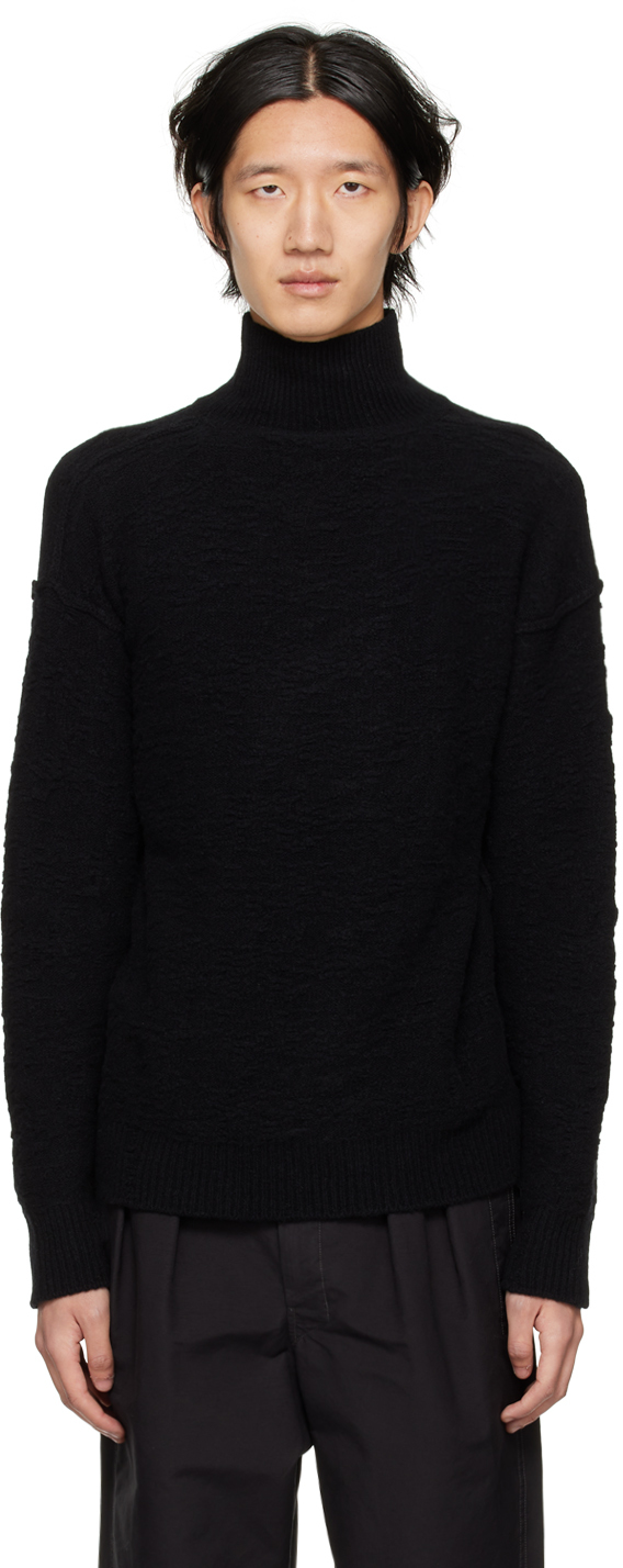 Isabel Benenato Black Turtleneck Sweater