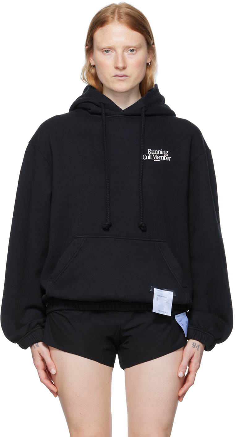 Satisfy: Black Organic Cotton Hoodie | SSENSE UK