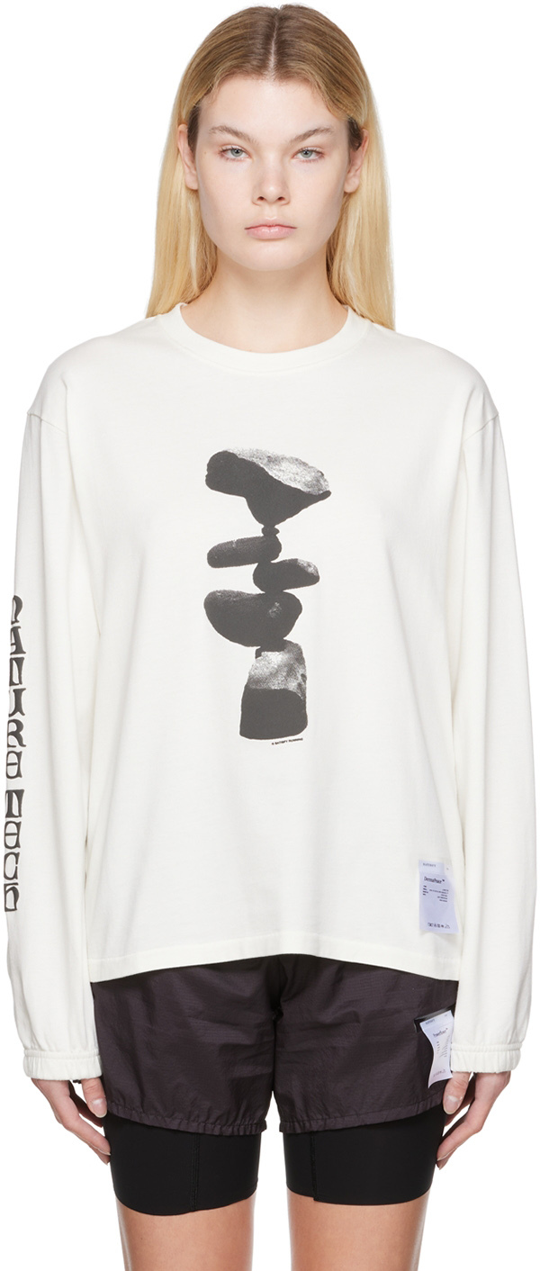 Satisfy Ssense Exclusive Off-white Dermapeace Long Sleeve T-shirt In Natural