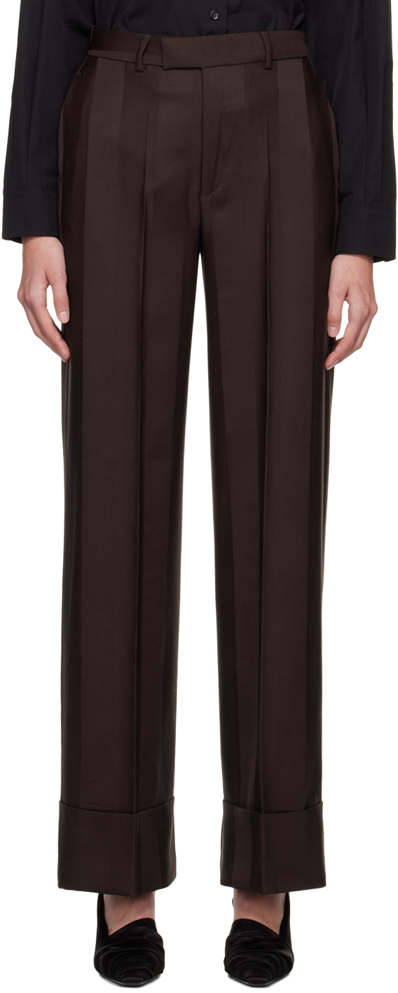 Brown Striped Trousers