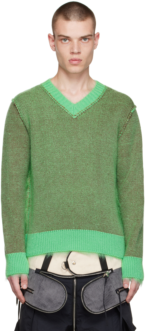 Craig Green: Green Brushed Reversible Sweater | SSENSE UK