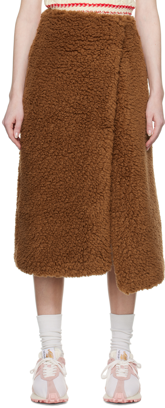 Brown Overlap Skirt