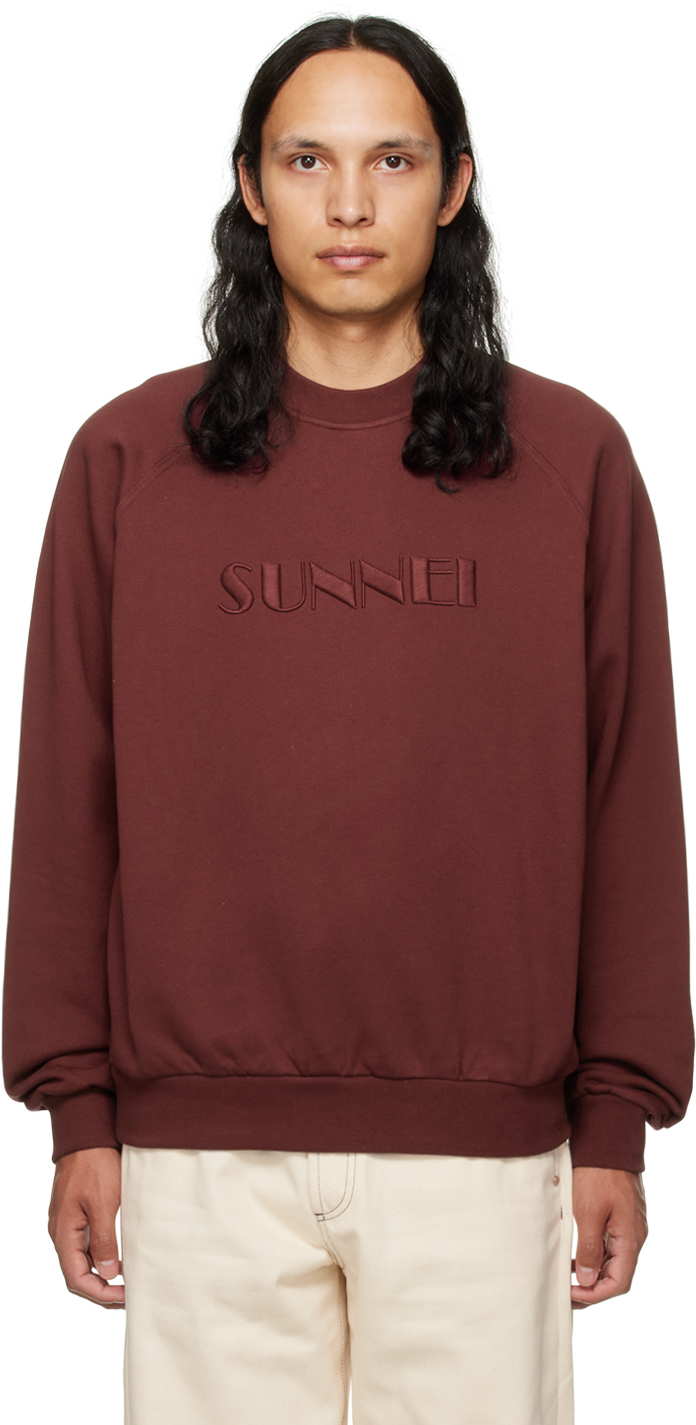 Burgundy Embroidered Classic Sweatshirt