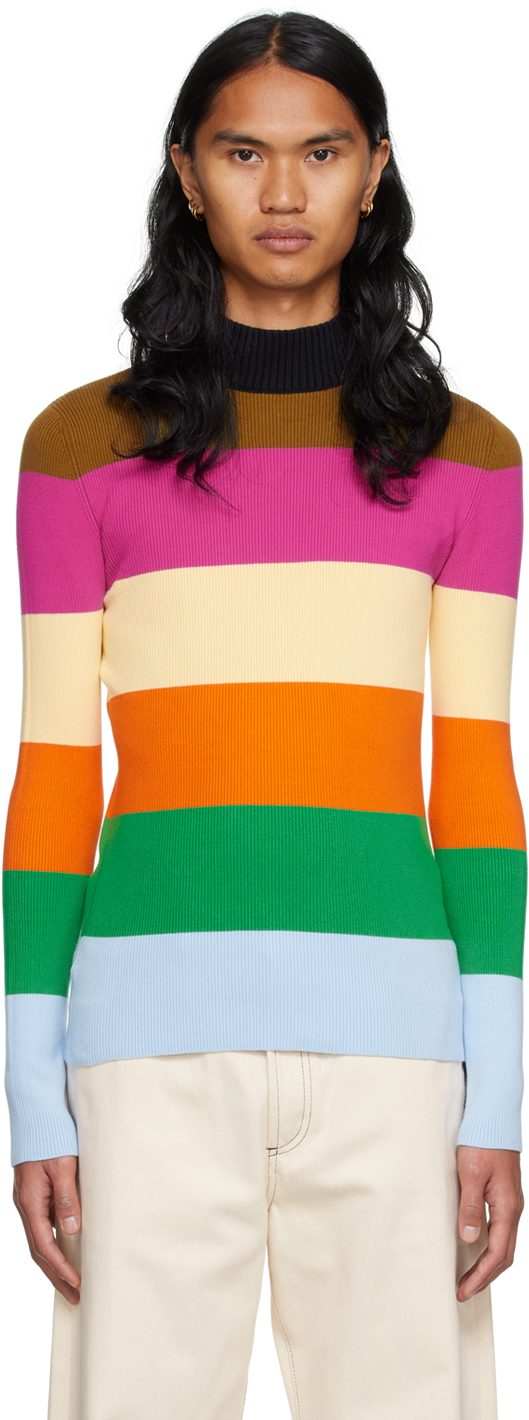 Multicolor Striped Turtleneck