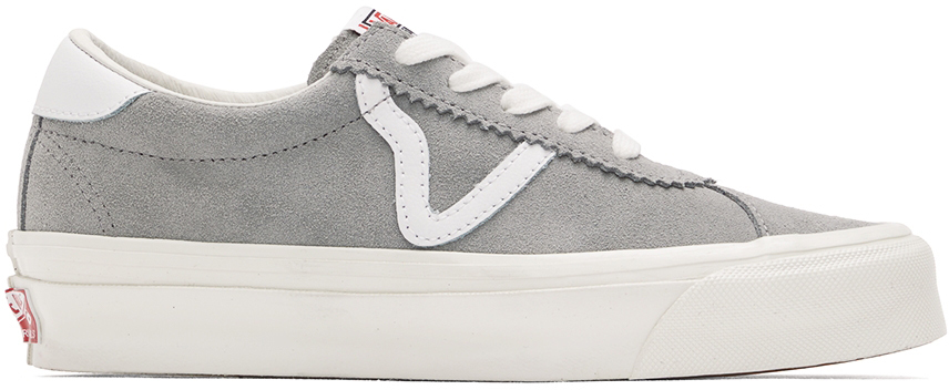 gray and blue vans