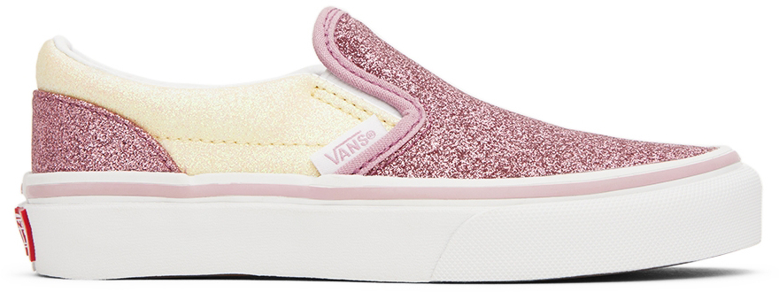 Vans Kids Pink & Off-white Sk8-hi Zip Little Kids Sneakers In Glitter Two Tone