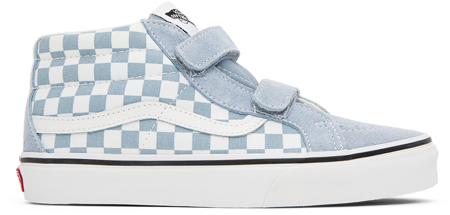 Vans Kids Blue & White Sk8-mid Reissue V Big Kids Sneakers In Color Theory Checker