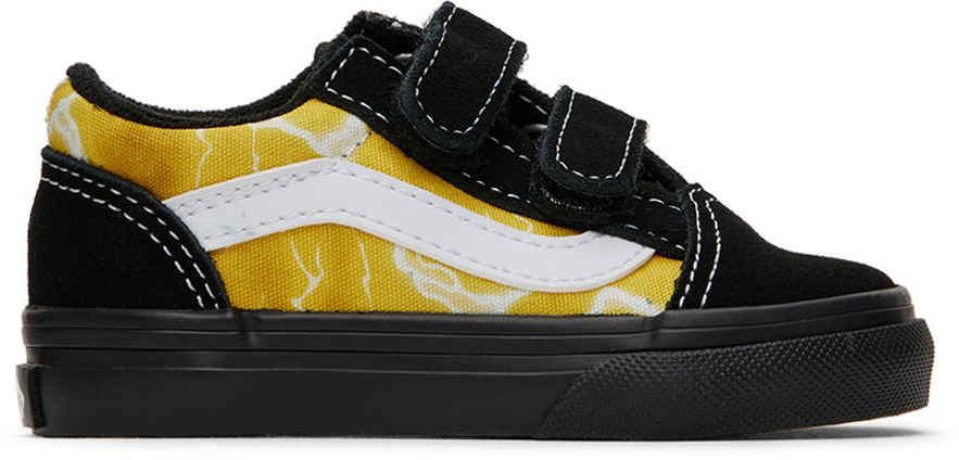 Baby Black & Yellow Old Skool V Sneakers by Vans on Sale