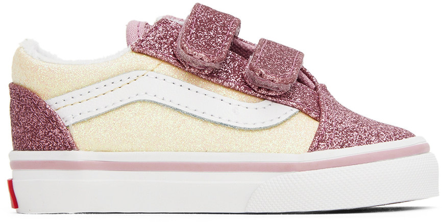 Baby Pink & Off-White Old Skool V Sneakers by Vans on Sale