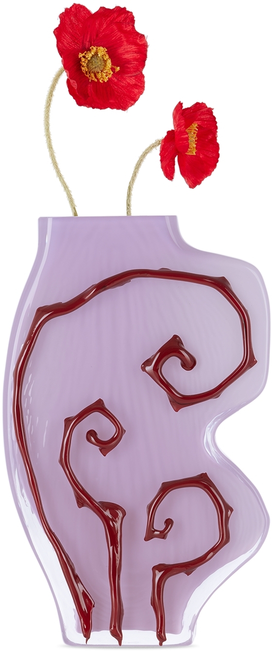Silje Lindrup Ssense Exclusive Pink & Red Large Vase In Lilac And Red