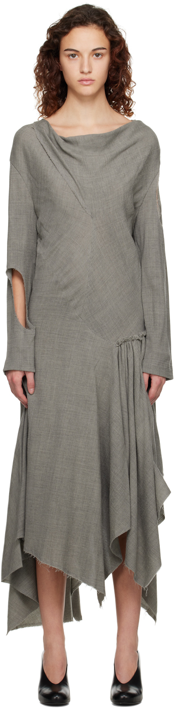Gray Apertura Maxi Dress