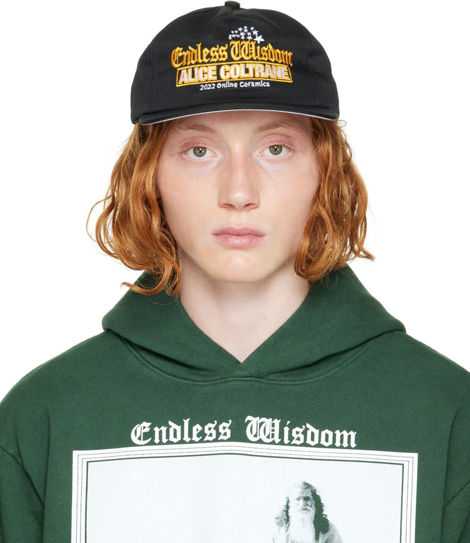 Online Ceramics Black 'Alice Coltrane' Cap SSENSE UK