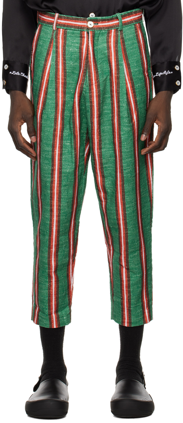 Green Striped Trousers