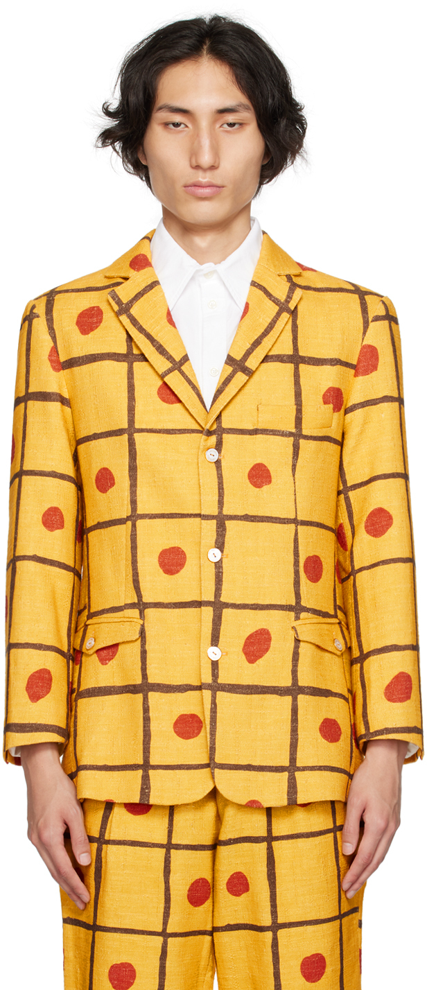 Yellow Checkered Blazer