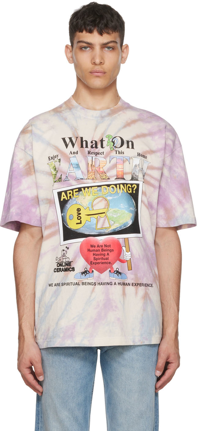 Online Ceramics: Multicolor What On Earth T-Shirt | SSENSE Canada