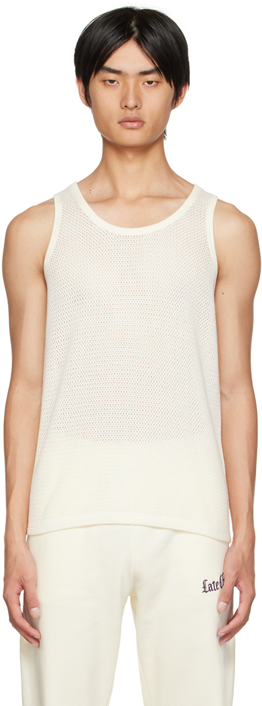 Off-White Knitted Singlet Tank Top SSENSE Men Clothing Tops Tank Tops 