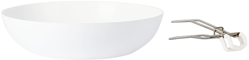 Knindustrie White Abct Flat Bottom Wok, 32 Cm In White