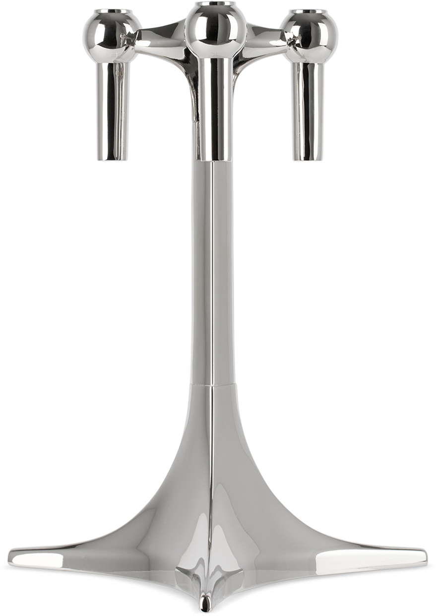 Stoff Nagel Silver Chrome Candle Holder Stand