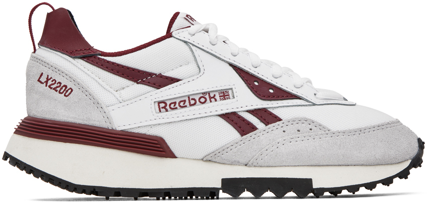 Reebok Classics White & Burgundy LX2200 Sneakers
