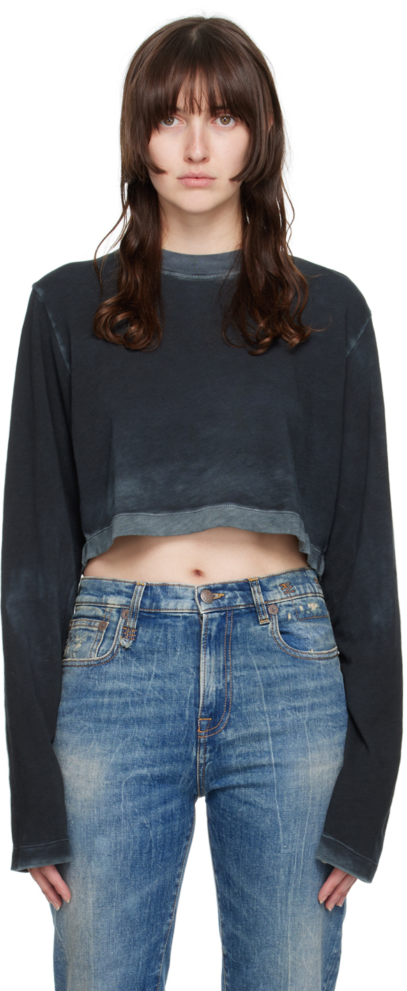 Gray Tokyo Crop Long Sleeve T-Shirt by COTTON CITIZEN on Sale