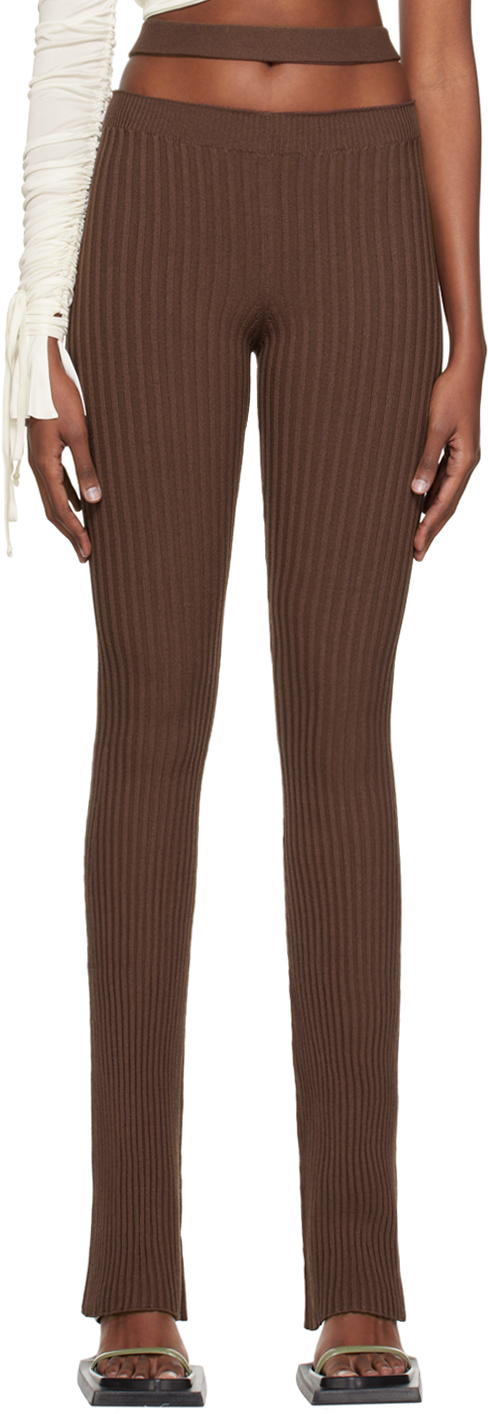 ANDREADAMO Brown Cutout Trousers