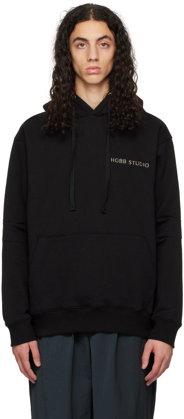 HGBB STUDIO Black Embroidered Hoodie