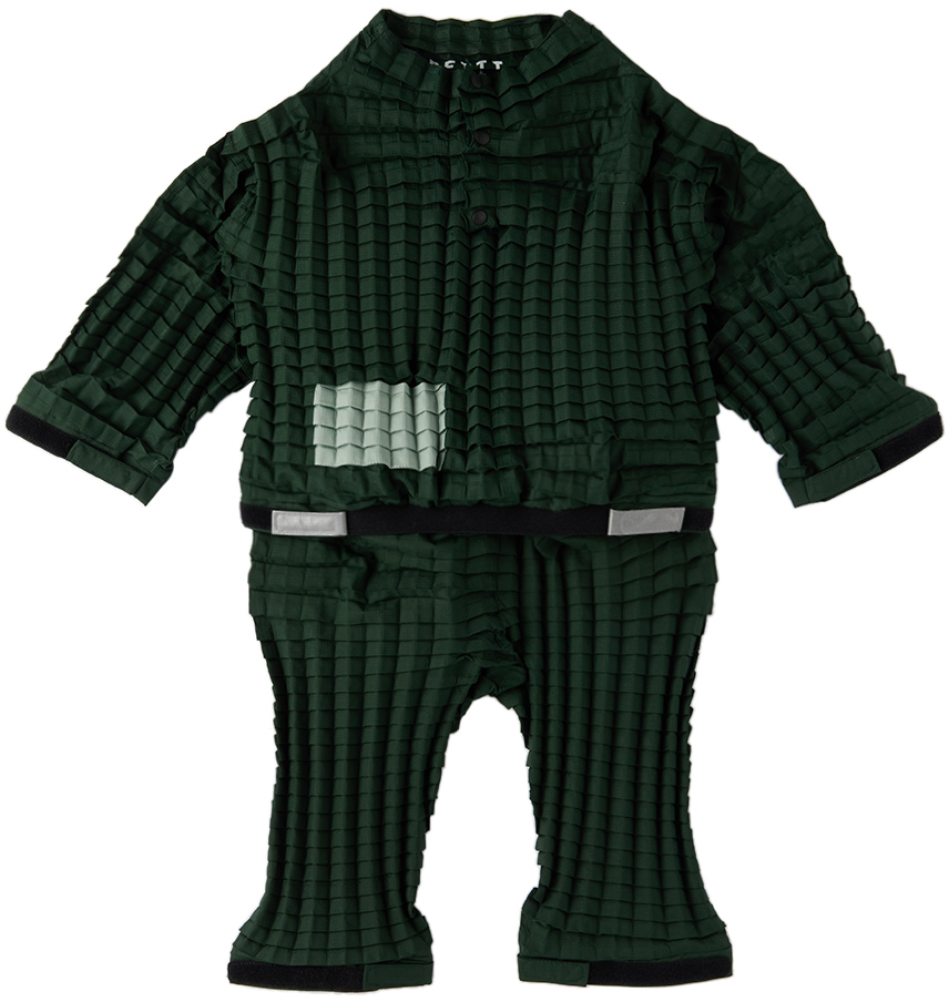 PETIT PLI SSENSE EXCLUSIVE BABY GREEN 'THE PULLOVER SUIT' SET