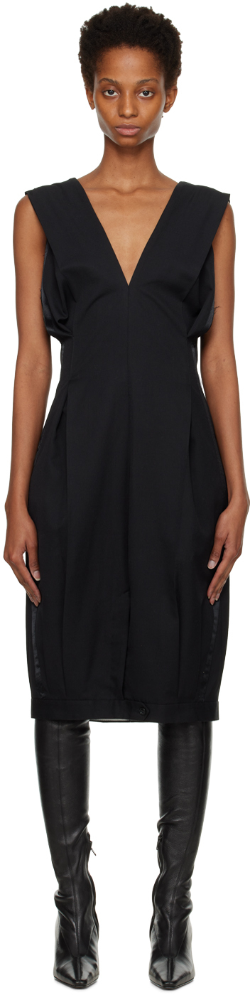 Black Upside-Down Trouser Midi Dress