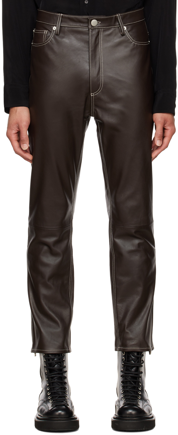 Brown Ruben Leather Pants