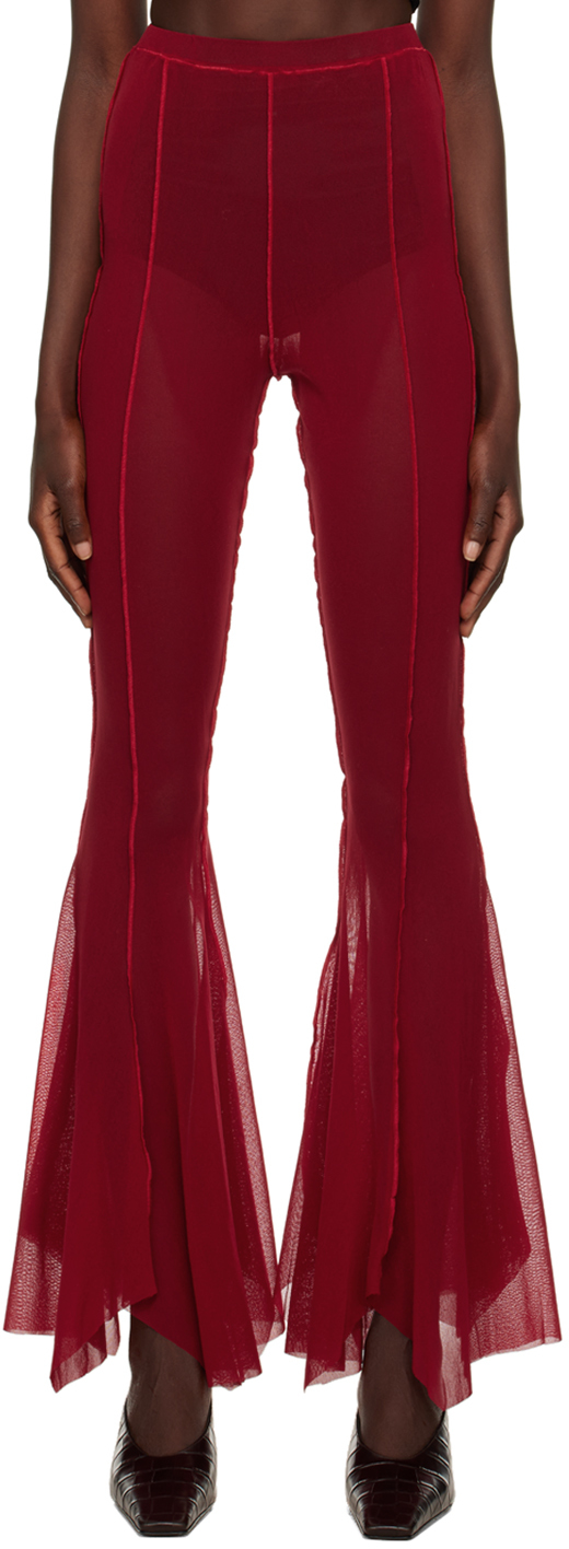 Feben Red Flare Trousers