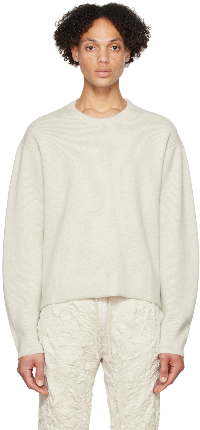 John Elliott: Gray Cropped Sweater | SSENSE Canada