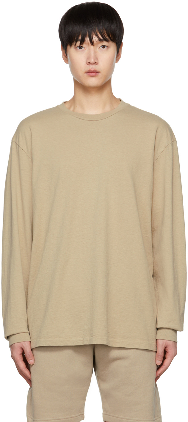 Taupe University Long Sleeve T-Shirt Ssense Uomo Abbigliamento Top e t-shirt Top 