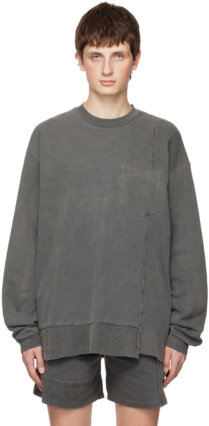 John Elliott: Gray Reconstructed Long Sleeve T-Shirt | SSENSE