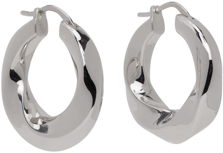 Tom Wood Silver Infinity Hoop Earrings | ModeSens